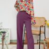 2 CASSIE PALAZZO PANTS (PLUM)