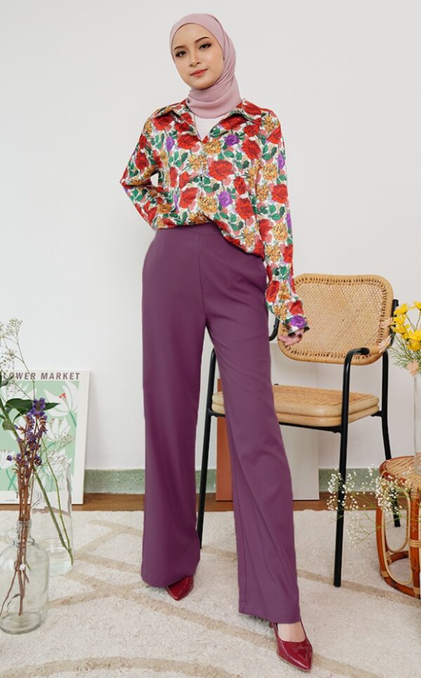 2 CASSIE PALAZZO PANTS (PLUM)