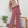 2 CASSIE PALAZZO PANTS (DARK CORAL)