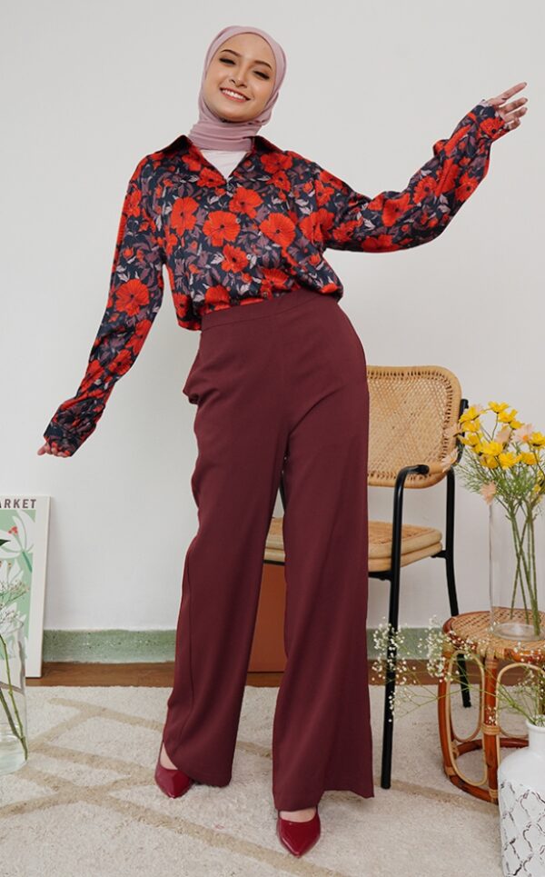 CASSIE PALAZZO PANTS (WINE)