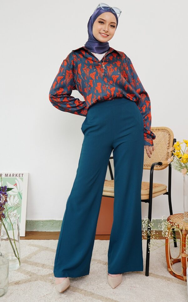 2 CASSIE PALAZZO PANTS (DARK TURQUOISE)