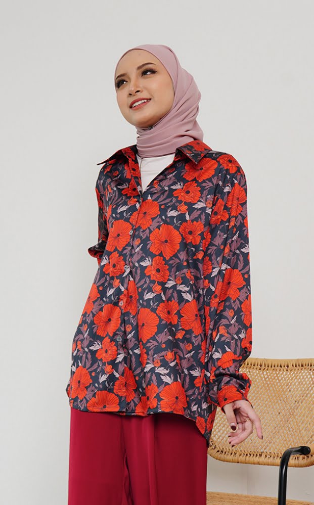 FLORAL PRINTED SHIRT (RED KEKWA)