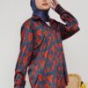 FLORAL PRINTED SHIRT (DARK BLUE TERRACOTTA)