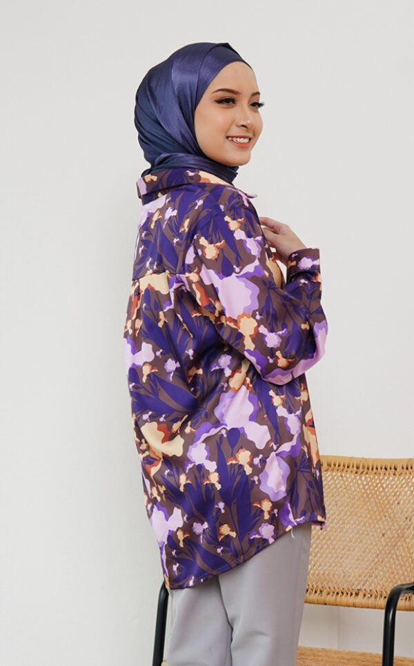 FLORAL PRINTED SHIRT (PURPLE)
