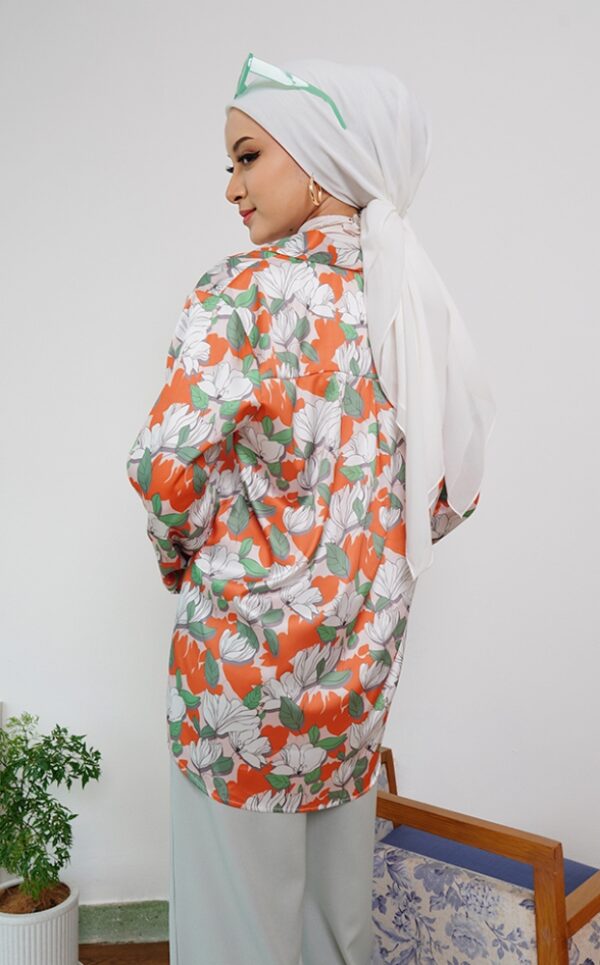 FLORAL PRINTED SHIRT (WHITE ORANGE)