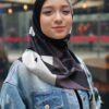 GHANIA PRINTED SQUARE (BLACK)