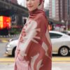 GHANIA PRINTED SHAWL (CORAL PINK)