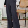 3 CASSIE PALAZZO PANTS (DARK MATTE SILVER)