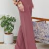 3 CASSIE PALAZZO PANTS (DARK CORAL)