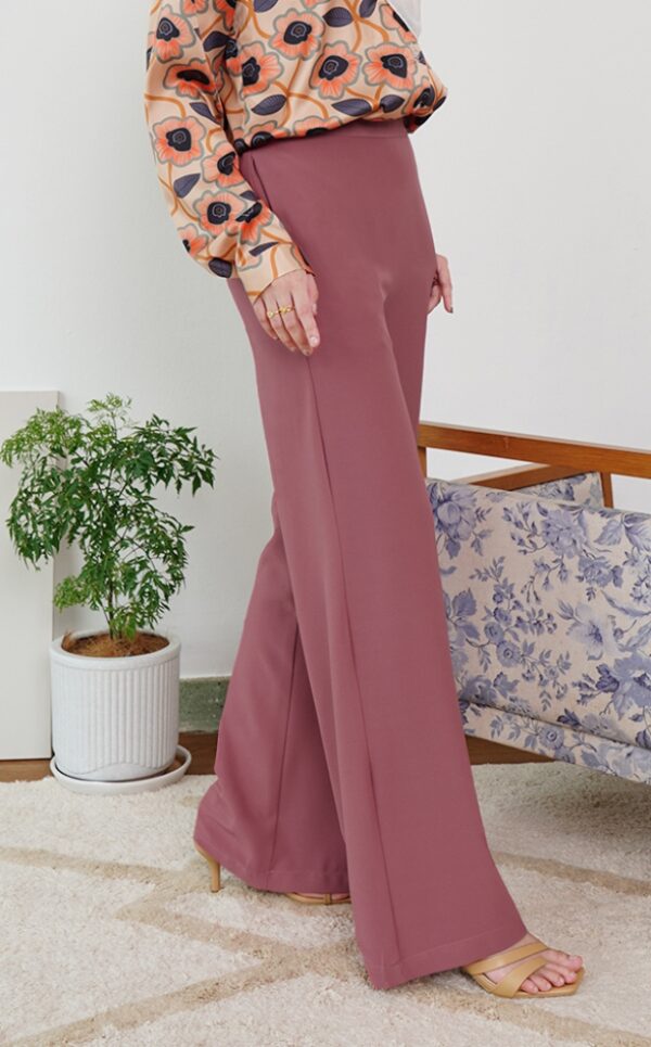 3 CASSIE PALAZZO PANTS (DARK CORAL)