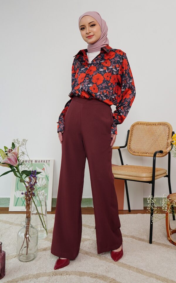 CASSIE PALAZZO PANTS (WINE)
