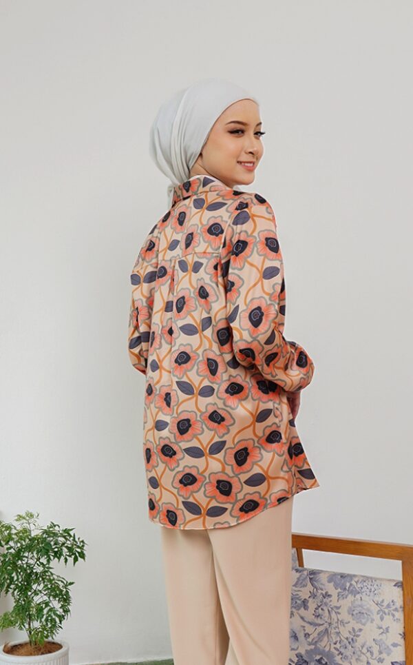 FLORAL PRINTED SHIRT (CHAMPAGNE ORANGE)