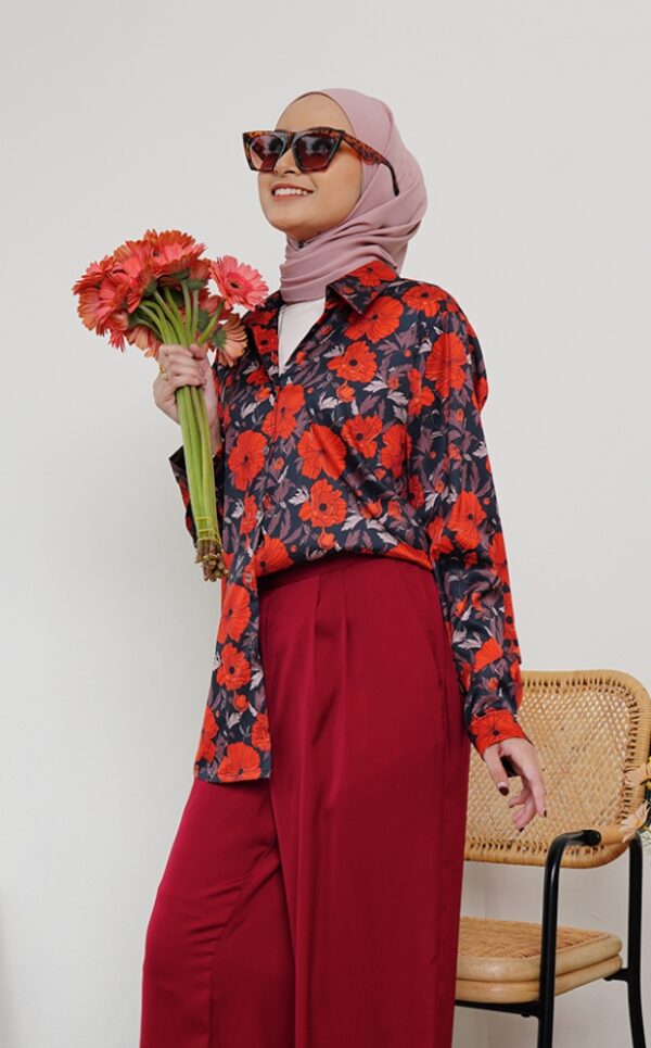 FLORAL PRINTED SHIRT (RED KEKWA)