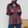 FLORAL PRINTED SHIRT (DARK BLUE TERRACOTTA)