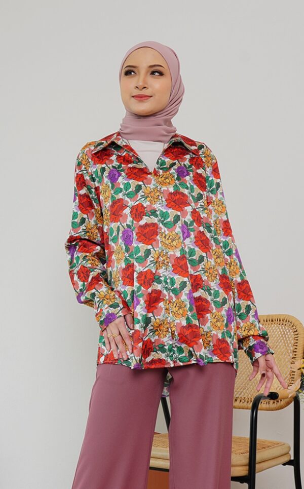 FLORAL PRINTED SHIRT (RED RICHES)
