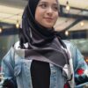 GHANIA PRINTED SQUARE (BLACK)