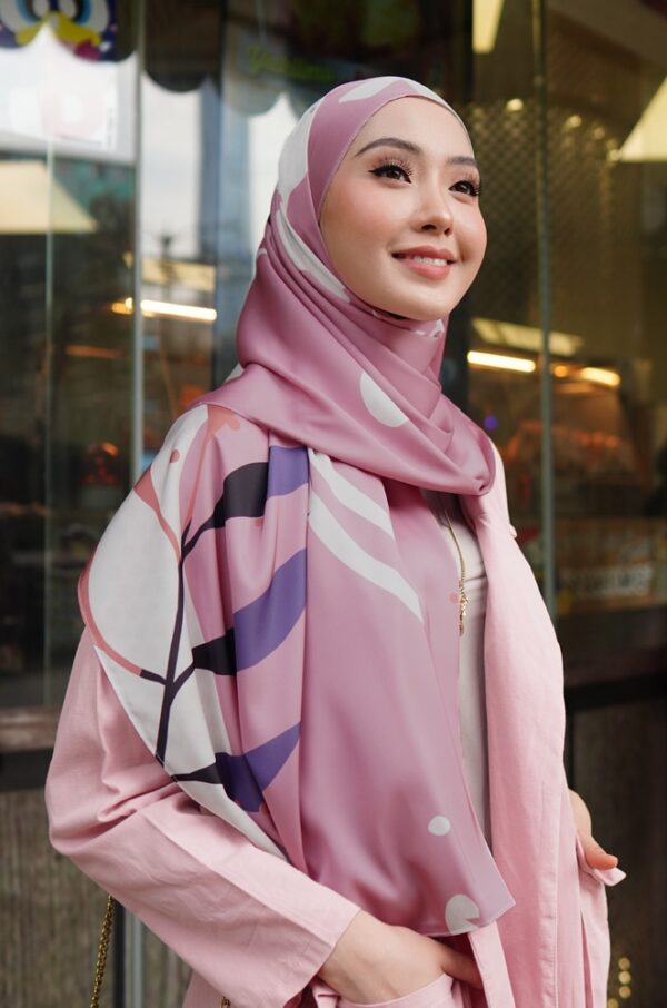 GHANIA PRINTED SHAWL (PINK PURPLE)