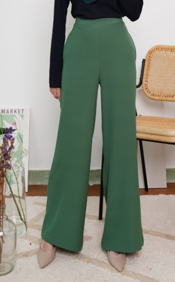 4 CASSIE PALAZZO PANTS (FOREST GREEN)