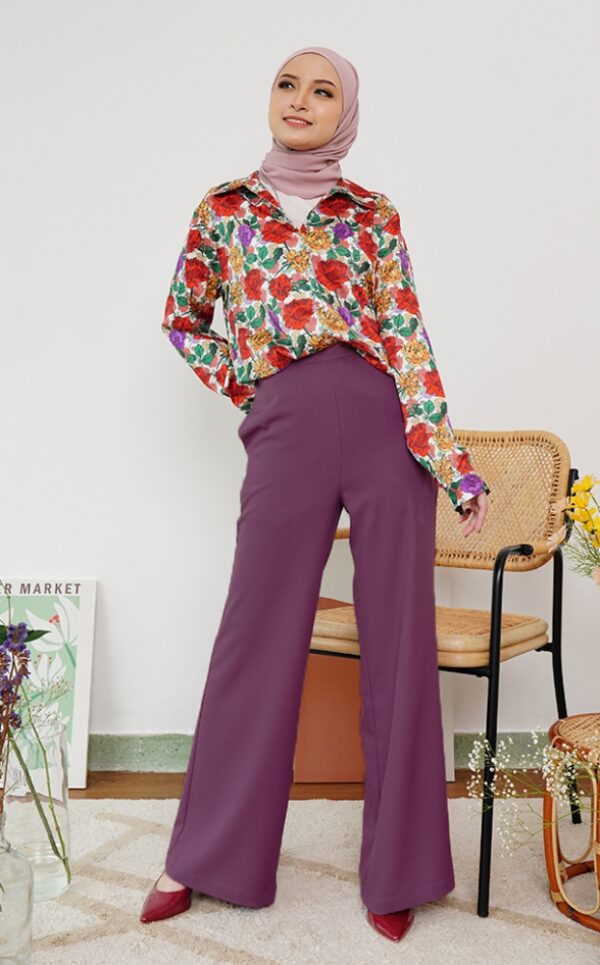 4 CASSIE PALAZZO PANTS (PLUM)