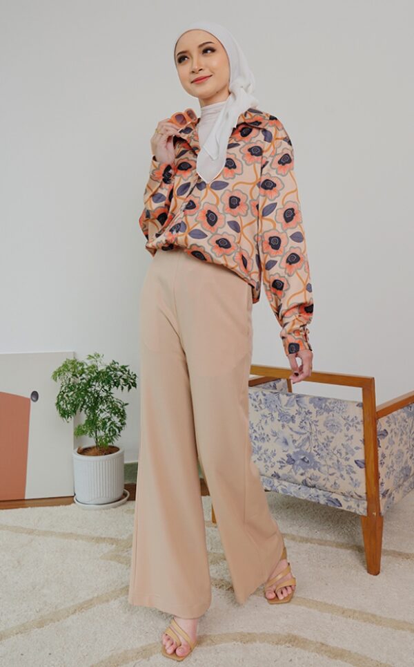 FLORAL PRINTED SHIRT (CHAMPAGNE ORANGE)