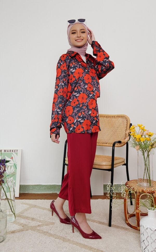 FLORAL PRINTED SHIRT (RED KEKWA)