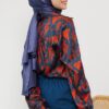 FLORAL PRINTED SHIRT (DARK BLUE TERRACOTTA)