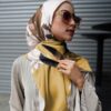 GHANIA PRINTED SQUARE (BROWN MUSTARD)