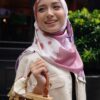 GHANIA PRINTED SQUARE (PINK PURPLE)