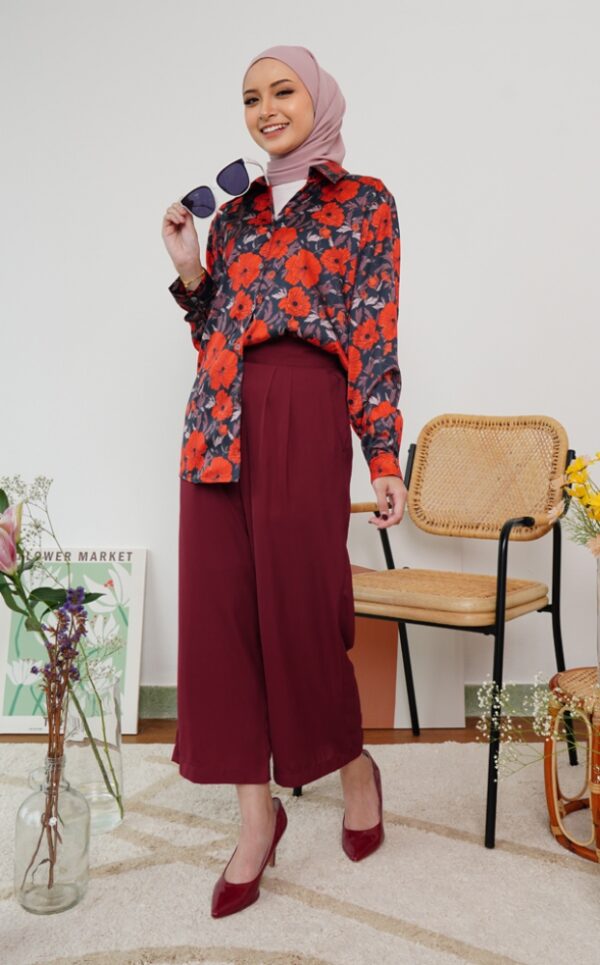 ADORA WIDE LEG TROUSERS (MAROON)
