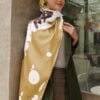 GHANIA PRINTED SHAWL (BROWN MUSTARD)
