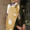 GHANIA PRINTED SHAWL (BROWN MUSTARD)