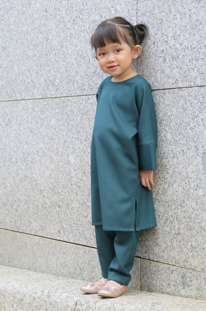 SELENA TUNIC SET KIDS (EMERALD GREEN)