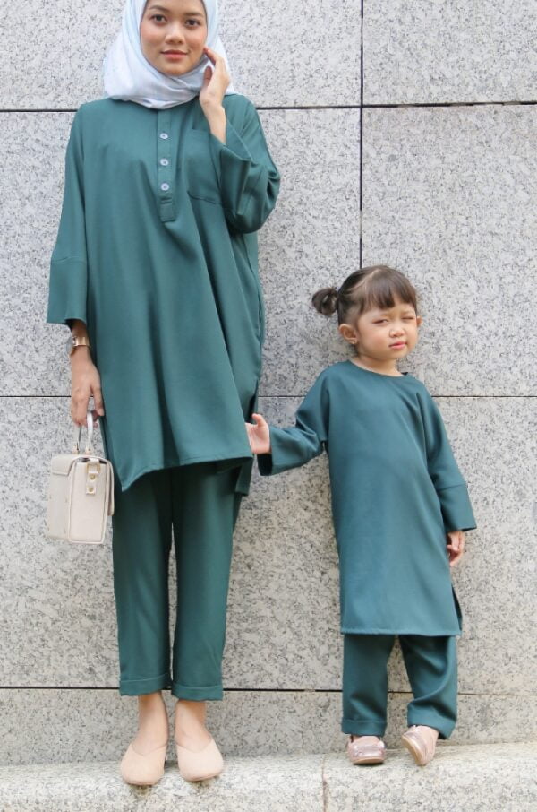 SELENA TUNIC SET KIDS (EMERALD GREEN)