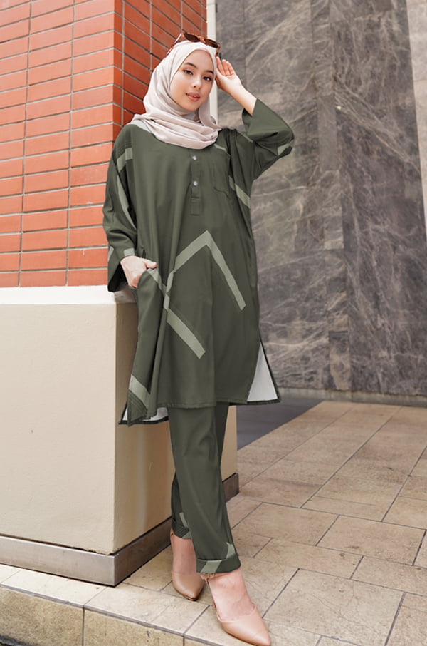 ARIANA VANTE PRINTED SET (MOSS GREEN)