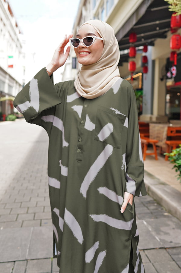 GREEN 3 ARIANA SWIFT PRINTED SET (SEAWEED)