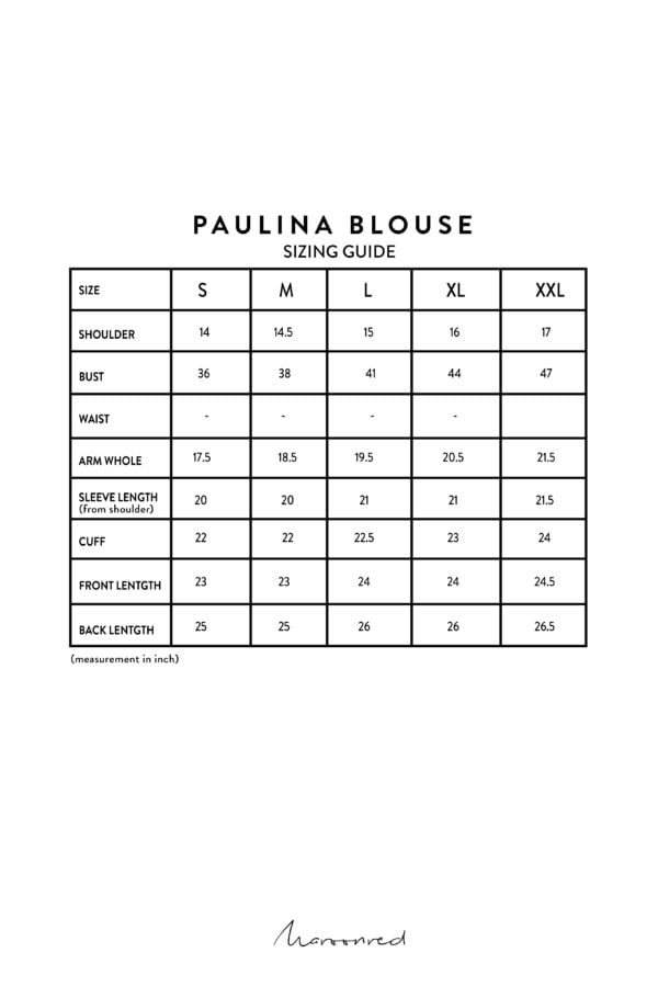 PAULINA MEASUREMENT-01 PAULINA BLOUSE (NICKORY)