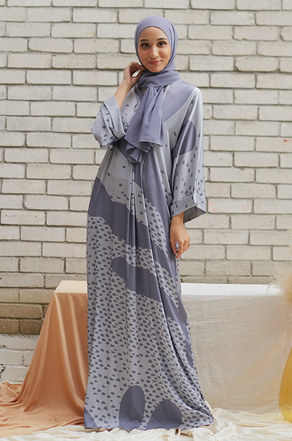 RAISSA LONG KAFTAN (DUSTY BLUE)