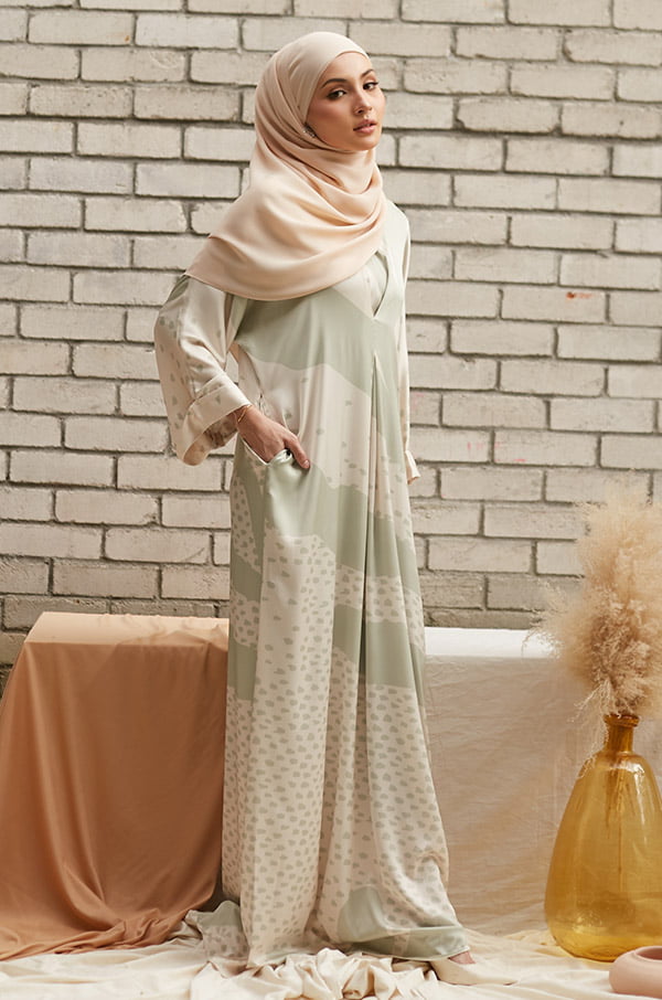 RAISSA LONG KAFTAN (FROSTED MINT)