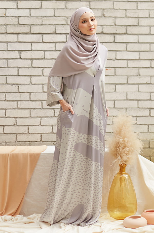 RAISSA LONG KAFTAN (COOL GREY)