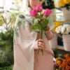 HANEEN PRINTED SHAWL (PINK CHAMPAGNE)