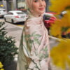 HANEEN PRINTED SHAWL (PINK CHAMPAGNE)