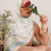 NAGEENA PRINTED SHAWL (VANILLA CREAM)