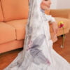 GEISHA PRINTED SHAWL (BLUEBERRY)