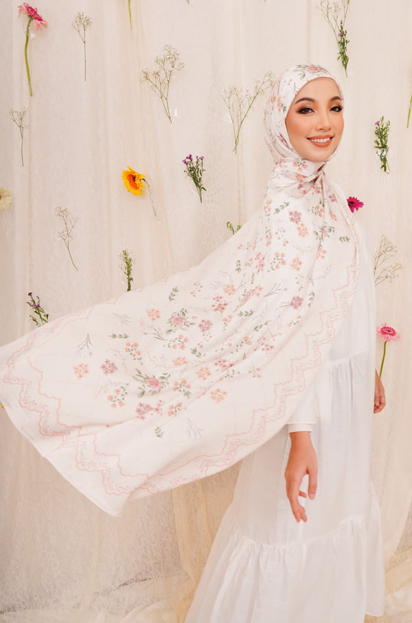 AILEE PRINTED SHAWL (CREAM PINK)