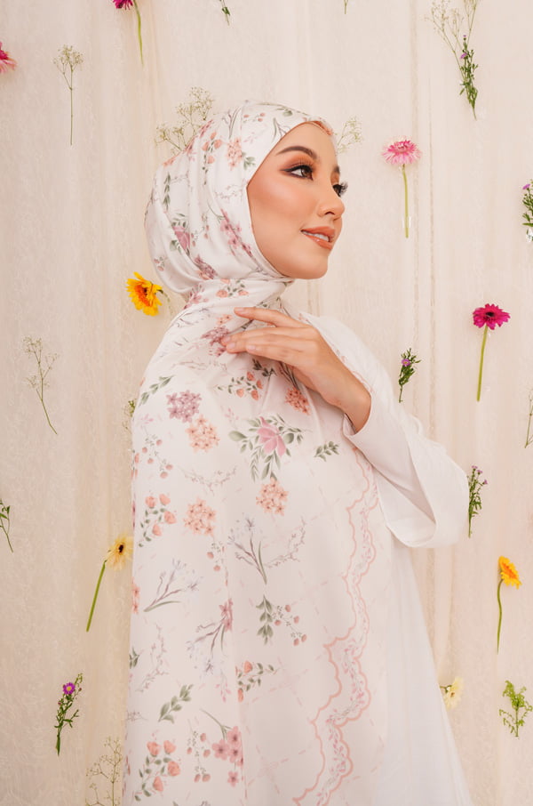 AILEE PRINTED SHAWL (CREAM PINK)