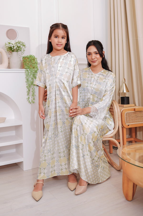 MAYA PRINTED KURUNG (EGGNOG YELLOW)