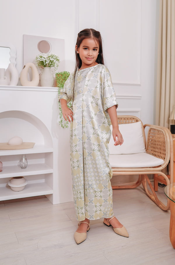 LITTLE MAYA KAFTAN (EGGNOG YELLOW)