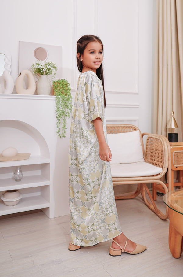 LITTLE MAYA KAFTAN (EGGNOG YELLOW)