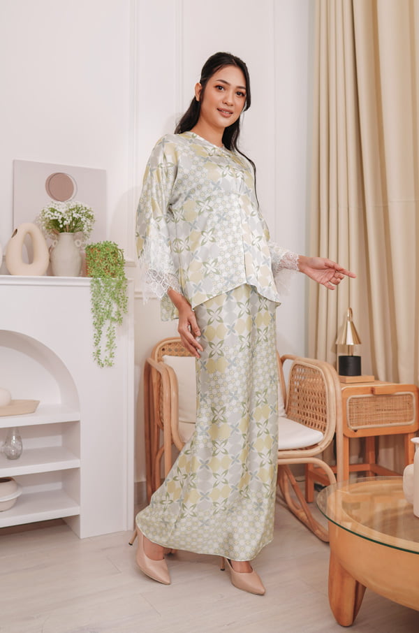 MAYA PRINTED KURUNG (EGGNOG YELLOW)