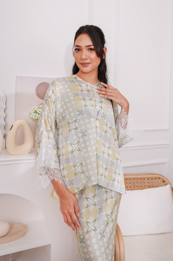 MAYA PRINTED KURUNG (EGGNOG YELLOW)